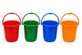 16 Liter Plastic Buckets with Handle (4 Pack) – 12 Inch Multi-Purpose Utility Buckets for Cleaning, Laundry, Gardening, Storage & Household Use – Red, Green, Orange & Blue