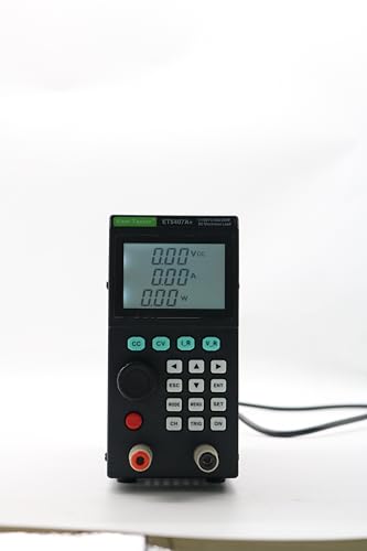 200W 0-180V 0-30A Programmable Electronic Load Tester: CC CV CR CP, Battery Test, Dynamic/Short/Scan/List Mode, LCD, USB Support ET5407A+ Black