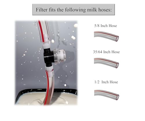 Inline Milker Filter, Clear Plastic Housing with White Connectors, for Milking Machines Portable or Fixed. (1Pc)