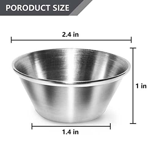 Artcome 18 Pack Stainless Steel Condiment Sauce Cups Great for Dipping and Portion Cups, 1.5 oz | stainless steel construction resists corrosion; portion cups suit BBQ dipping, household cooking, party use, food storage - size: 18pcs 1.5oz