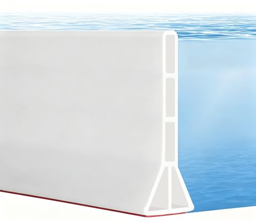 4'' High Shower Threshold Water Dam, 79" Long Collapsible Shower Water Splash Guard, Self-adhesive Shower Barrier - style: 79 inch
