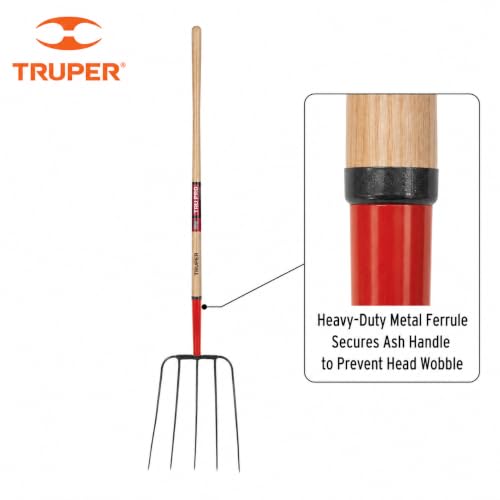 Truper 5-Tine Barley Fork with 48-Inch Ash Handle (Model 30325 / BPJ-5B) | Heavy-Duty Forged Steel Pitchfork for Handling Barley, Straw, Hay, and Agricultural Crops - size: 54-Inch, style: Tru Pro - Barley Fork 5-Tine