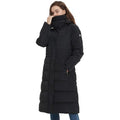 IKAZZ Women's Winter Coats, Thickened Warm Insulated Vegan Down Long Parka Jacket with Hood - color: Black, size: XX-Large