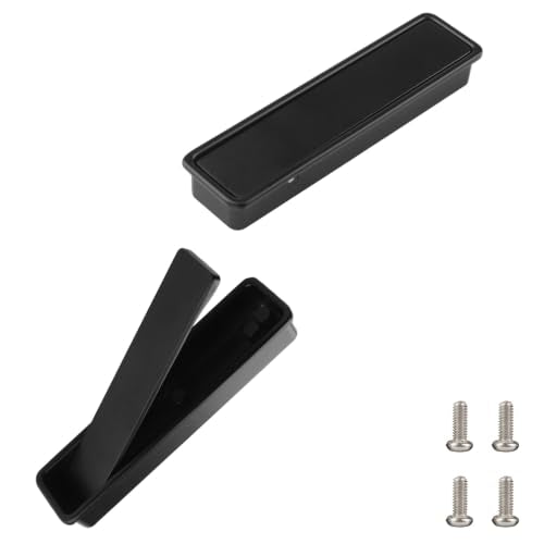 Flush Mount Door Pull 2Pcs Zinc Alloy Recessed Door Handle Hardware Brushed Pocket Hidden Edge Pull for Closet Pocket(Black) - color: Black-2pcs-B (Bottom Mount)