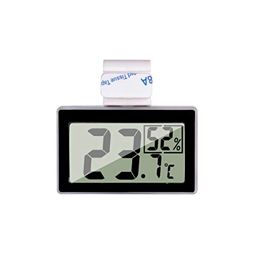 Digital Reptile Thermometer for Tank, Temperature and Humidity Monitor with Probe, Terrarium Thermometer Hygrometer for Gecko, Crested Gecko, Snake, Bearded Dragon Tank Accessories - color: Black