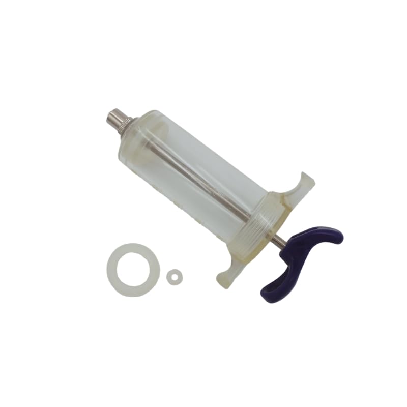 Reusable Veterinary Syringe Without Dose Nut – (50cc) - For Livestock Use | Durable Plastic Barrel | Luer-Lock & Luer-Slip Compatible | Equine, and Veterinary Use | Available in 10cc, 20cc, 30cc, 50cc - size: 50cc