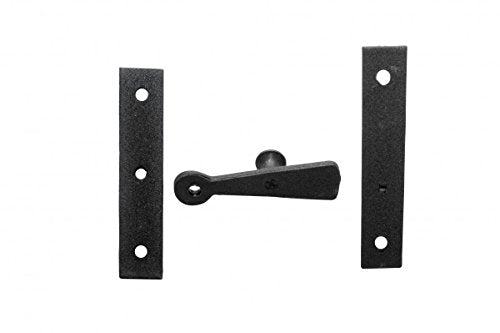 Renovators Supply Manufacturing Black Wrought Iron Offset Cabinet Catch 2.5 in Wide 0.375 in Offset with Hardware - color: Wrought Iron Offset, size: Pack of 1