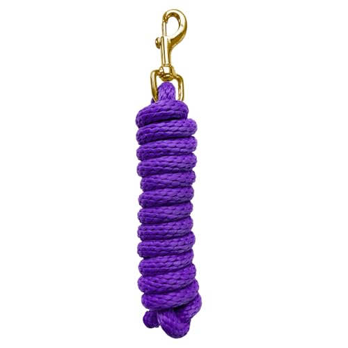 5/8" x 8' Nylon Horse Lead Rope with Cast Iron Hardware(Purple) | Durable nylon material, cast iron hardware, ideal for daily use, training and showing. - color: Purple
