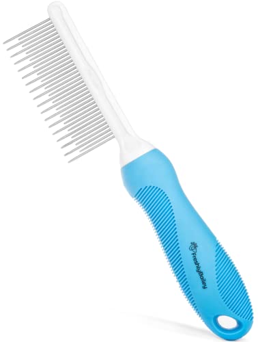 Grooming Comb for Long & Curly Hair in Dogs & Cats - Top Pet Detangler Brush - Removes & Prevents Matted Fur - Perfect for Goldendoodle, Poodle Mixes, and Cat Undercoat | Removes and helps prevent matted fur on goldendoodles, poodle mixes, and cat underco