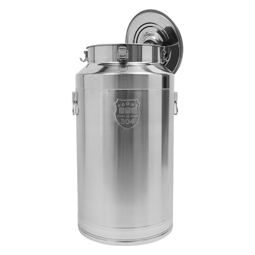 88L/23.25Gallon Stainless Steel Milk Can, Heavy Duty Milk Bucket Milk Jug with Airtight Lid & Handle, Wine Pail Bucket Bottle Liquid Storage Container Milk Container for Grain Oil Liquid