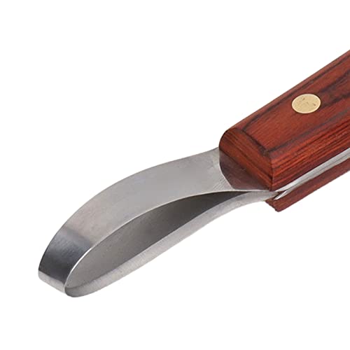 Hoof Knife for Horses on Both Sides, Loop Knife Horse, Farrier Knife, Horse Hoof Knife with Wooden Handle, Cattle Hoof Cutter, Stainless Steel Hoof Knife, Trimming Tool for