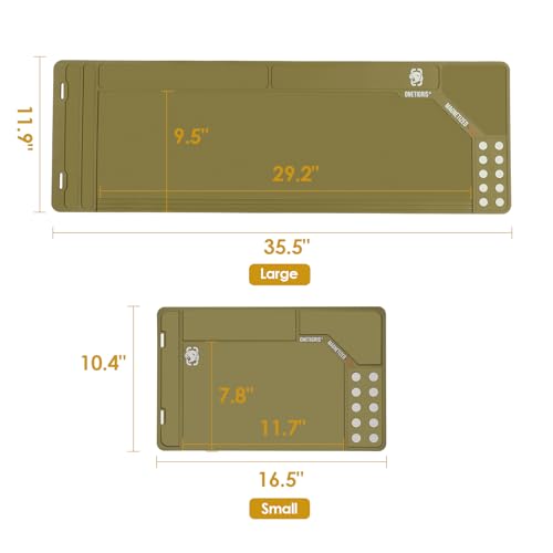 OneTigris Gun Cleaning Mat, Gun Mat | Rifle Pistol Gun Mat, with 10 Magnetic Dots, Non-Slip, Oil Resistant - color: Brown, size: Small