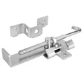 Barn Door Jamb Latch with Hook -7 Inch, Zinc Construction | Secure Sliding Door Lock for Barn and Bi-Parting Doors, Silvery Heavy Duty Barn Door Latch