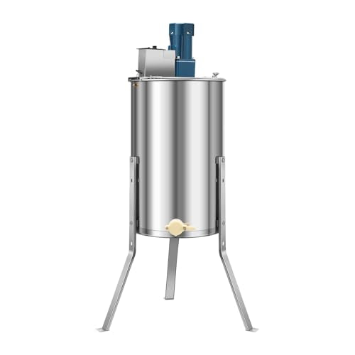 VEVOR Electric Honey Extractor, 3 Frame Honey Extractor with Transparent Lid, Stainless Steel Honeycomb Drum Spinner, Height Adjustable, Honeycomb Extraction Equipment for Beekeeping - style: 3 Frame