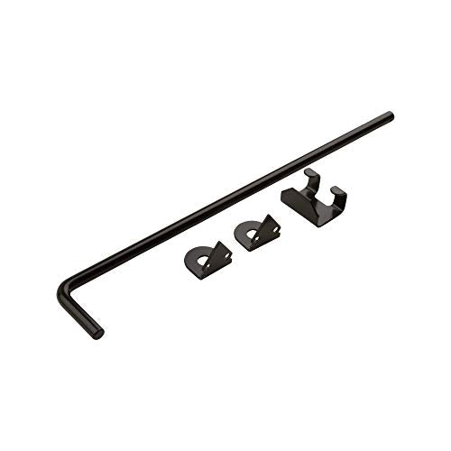 National Hardware Cane Bolt Door Latch, 1/2 in x 18 in, Steel, Black | Variable Bolt Throw Drops Into Ground or Strike; Holds Heavy Wood Gates and Barn Doors in Place