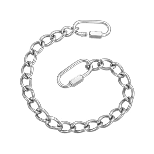 PATIKIL Gate Chain Lock, (11.9Inch, Silver) (1 Pcs)304 Stainless Steel Hanging Chain Lock for Stall Barn/Cabinet/Fence/Hammock/Pet Cages - size: 11.9Inch