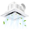 FASDUNT 120 CFM Bathroom Exhaust Fan with Light, Ceiling Ventilation Fan | 1.0 Sones Ultra Quiet, 5000K Daylight LED, No Attic Access Needed, Perfect for Bathroom Remodel - color: White-5000K, size: 8 Inch