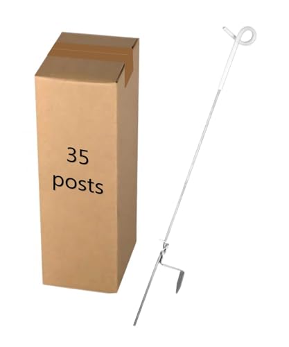 Electric Fence Posts Step-in Pigtail Posts,Rod Diameter 0.32 inch (8mm), 41 inch Height, PK35 - style: 35 Posts