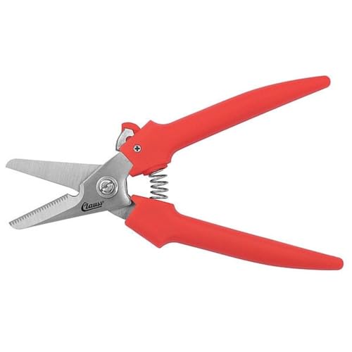 Clauss Spring-Action Stainless Steel Wire Cutters / Pruning Shears For Gardening, Red, 7.5’’ (33503) - style: Floral Cutter