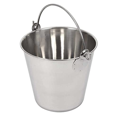 Lindy's 4-Quart Stainless Steel Bucket, Durable Seamless Bucket for Many Home Tasks, Carry Water or Milk, Fill with Food, Use as a Flower Pot, Cleaning Bucket, Table Centerpiece and Much More - size: 4 quarts