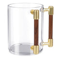 Judaica Hand Washing Cup for Netilat Yadayim with Dual Handles | Yellow Alloy & Wooden Handles for Everyday & Passover Seder, Shabbat, Shul, Synagogue & Home-Unbreakable Clear - color: HARDWARE