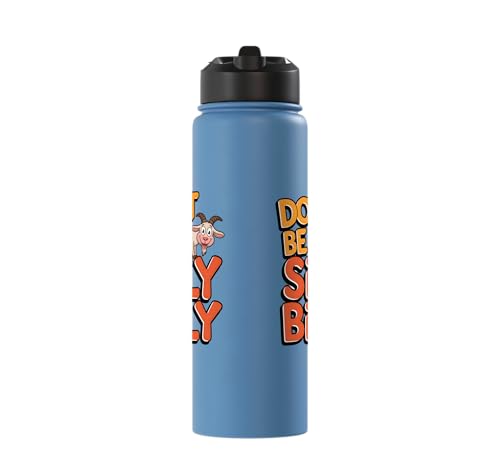 Funny Goat Kid Sheep Lamb Animal Joke Stainless Steel Insulated Water Bottle - color: Light Blue