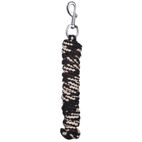 Tough 1 8' Braided Soft Poly Lead Rope - color: Black/Tan/Brown