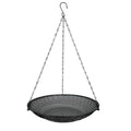 11" Diameter Hanging Bird Feeder Tray Round Metal Mesh Seed Container Outside Garden Decoration Backyard Wild Bird Feeding