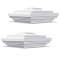 VIVIDA 5" x 5" Vinyl Fence Post Caps, White New England PVC Post Cap, 2 PCS | Actual 5" x 5", New England Pyramid Post Cap, PVC Square Deck Post Cover, For Vinyl Fences, Mailboxes & Decks - color: White-2 Pack, size: Actual 5" x 5"