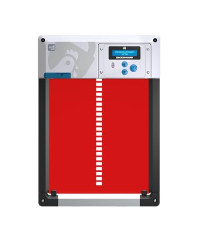 ChickenGuard AIO Complete Automatic Chicken Coop Door Plus AA Batteries | Battery-powered automatic chicken door opener with timer/light sensor, anti-pinch, weather-resistant anti-lift aluminum door