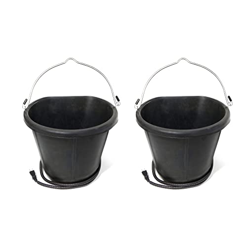 Farm Innovators FB-15R 4.5 Gallon Rubber 90 Watt Heated Bucket w/Built in Thermostat to Resist Cold (2 Pack) - color: 4.5 Gallon, size: 2 Pack
