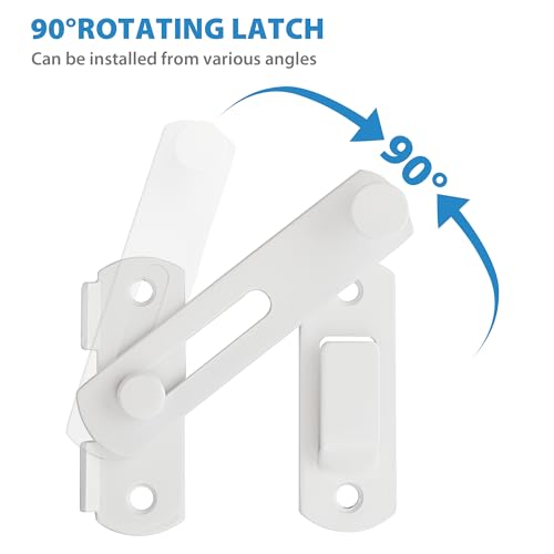 Alise 2pcs 4 Inch White SUS304 Stainless Steel Gate Latches for Barn Door | Heavy Duty Gate Hardware ,Security Flip Latch,Anti-theft Latch,Safety Door Lock for Barn Wood Fence Sliding French Doors - color: White, size: 4 inch-2p