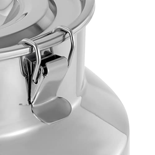 LOYALHEARTDY 28L/7.39Gal Milk Can, 304 Stainless Steel Milk Transport Cans Wine Pail Bucket Tote Jug Pot Oil Liquid Storage Barrel with 2 Handles Milk Container with Lid for Grain Wine Liquid - color: 28l-7.39gal