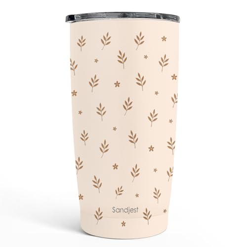 SANDJEST Botanical Tumbler 20oz, Stainless Steel Travel Cup with Lid, Insulated Coffee Mug, Botanical Gifts for Women Girls Friends Sisters on Birthday Christmas - color: Botanical 1