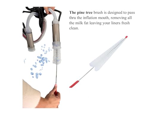 5‑Piece Milking Machine Cleaning Brush Set – Milk Hose Brush & Milk Liner Brush Kit for Cow & Goat Milkers, Dairy Equipment Cleaning Tools for Tubes, Liners & Claw Parts