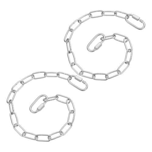 PATIKIL Gate Chain Lock, (15.8Inch, Silver) (2 Pcs)304 Stainless Steel Hanging Chain Lock for Stall Barn/Cabinet/Fence/Hammock/Pet Cages - size: 15.75