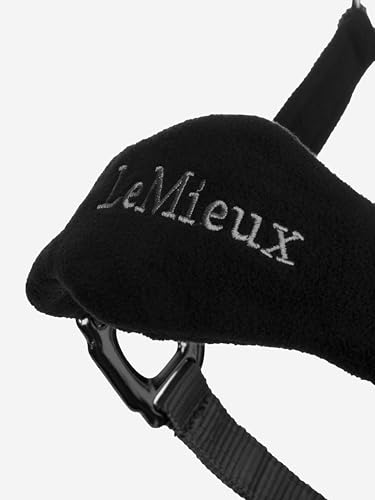 LeMieux Vogue Fleece Headcollar - Halter & Leadrope - Extra Padding, Adjustable at Curb and Poll Strap - color: Black / Grey, size: full