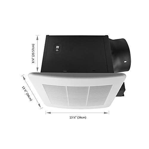 BV Bathroom Exhaust Fan 140CFM - Bathroom Fan 1.0 Sones, 6" Duct Collar, Rooms Up to 140 Sq. Ft.| Energy-Saving Ventilation Fan, Stainless Steel - No Attic Access | Ultra-Quiet HVI 2100,UL Certified - size: 140 CFM – Standard
