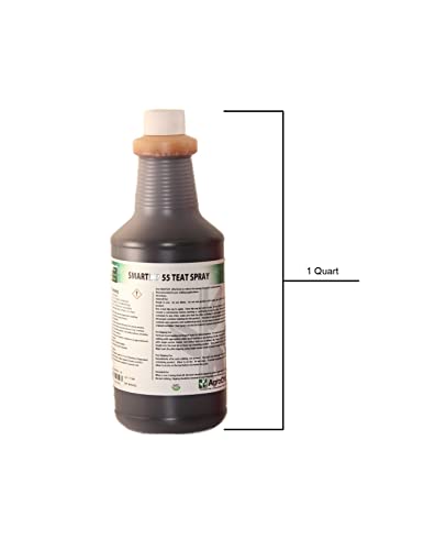 Melasty, 1 Quart Disinfecting Teat Dip .5% Iodine with Non-Return Teat Dip Cup for Sanitizing Cows, Goats and Sheep Pre-Post Milking