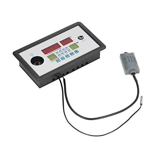 Fdit Intelligent Incubator Thermostat Controller, Digital Automatic Temperature Humidity Monitor with Alarm Egg Light Countdown Timer 12V ABS 150 x 88 x 30 mm for Egg Hatchers