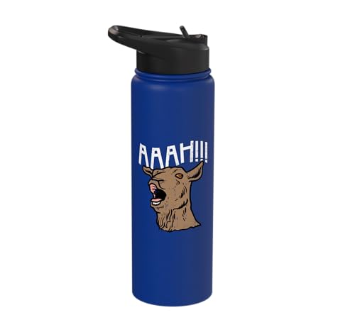 Goat Aaah Bleating Scream Animal Lover Farmer Men Women Kids Stainless Steel Insulated Water Bottle - color: Royal Blue
