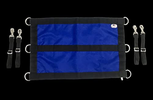 Majestic Ally 1200D 29"x19" Horse Stall Guard with Replaceable and Adjustable Length Straps and Replaceable Hardware (Royal Blue Black) - color: Royal Blue Black