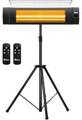 DR. INFRARED HEATER Carbon Infrared Patio Heater with Tripod, Remote Control, Optional On/Off Tip-Over Protection, Freestanding or Wall-Mounted, Black - size: 58 Inches