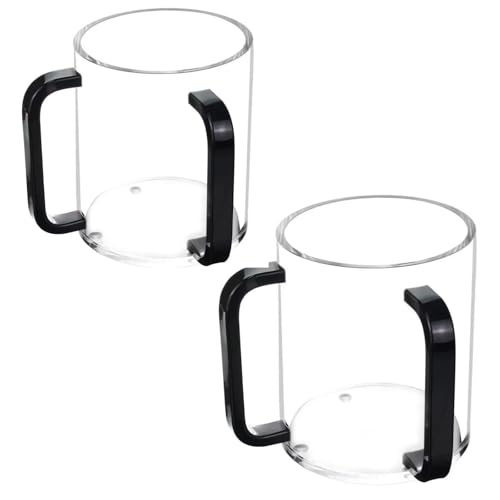 2 Pcs Judaica Hand Washing Cup with Dual Handles 5" Acrylic Washing Cup for Jewish Ritual Unbreakable Plastic Negel Vasser Wash Cup Everyday & Passover Seder, Shabbat, Shul, Synagogue