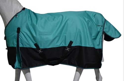 1200D Waterproof Medium Weight Poly (250g Fill) Horse Winter Turnout Blanket with Standard Neck AT010002TQ-66 - color: TURQUOISE, size: 66"