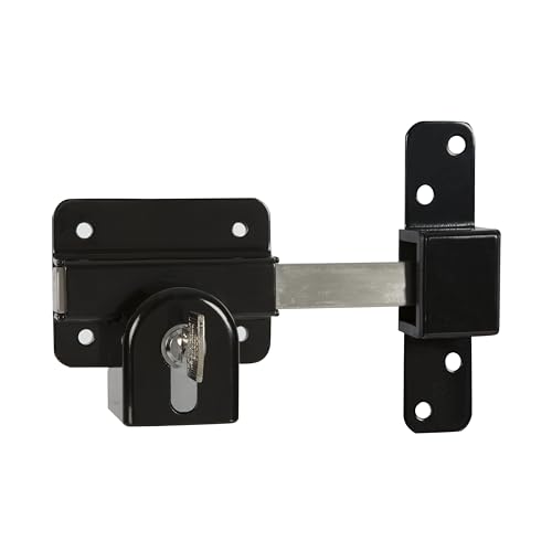 GateMate Long Throw Gate Lock, Euro Profile Keyed Alike Gate Lock for Sheds, Gates & Garage Doors, Keyed Both Sides, 316 Stainless Steel, for Wooden Gates & Doors Up to 2 ¾”, 5 Keys - size: 2 ¾ inches, style: Keyed Alike - Both Side