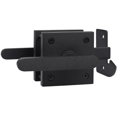 Gate Latch, BARNSMITH Heavy Duty Double Side Gate Latches, Matte Black Fence Latch, Garden Door Latch, Pool Gate Latch - size: GT01-L