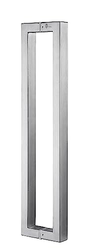 TOGU TG-R3825 48 inches Solid Standoffs Heavy-Duty Commercial Grade-304 Stainless Steel Push Pull Door Handle/Barn Door Pull Handle/Glass Pulls, Full Brushed Stainless Steel Finish - size: 48 in (Length)/1.5 x 0.98 in (Front x Side)