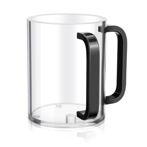 MAQUITA Judaica Hand Washing Cup with Dual Handles, 5" Acrylic Wash Cup for Jewish Ritual - color: Black