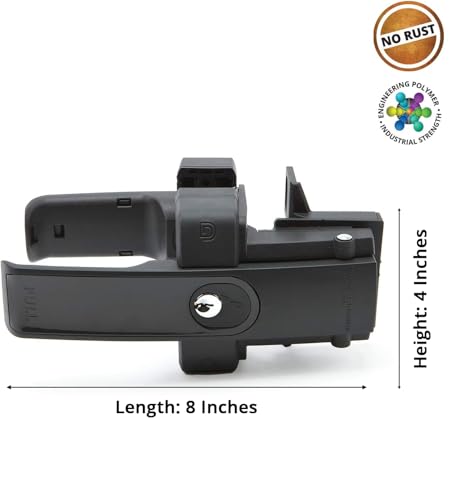 D&D LLMKDBT LokkLatch Magnetic Gate Latch Dual-Sided Lockable, Black | Magnetic latching gate latch. Key lockable on both sides of the gate. Dual-Sided push/pull handle latch. For square post. - color: Black